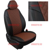 Авточехлы Ssang Yong-Rexton/УАЗ Патриот с 2007-2014 (Ромб) чер+тем.коричн