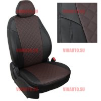Авточехлы Lada Granta Sd деленная 40\60 комплект. LUXE (Ромб) чер+шоколад